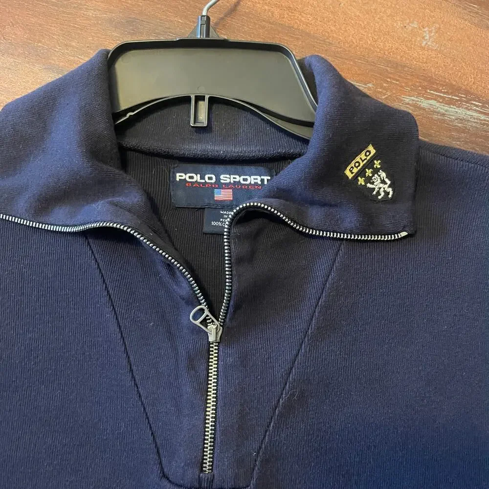 Ralph Lauren Polo Sport Men's Zipper Turtleneck Long Sleeves Shirt Size Large